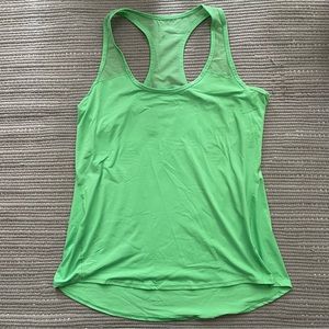 Athleta Full Length Green Tanktop with Mesh Detail Sz L